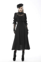 Gothic Lace Puff Sleeve Maxi Dress