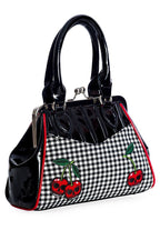 Gingham Skull Cherry Retro Bag
