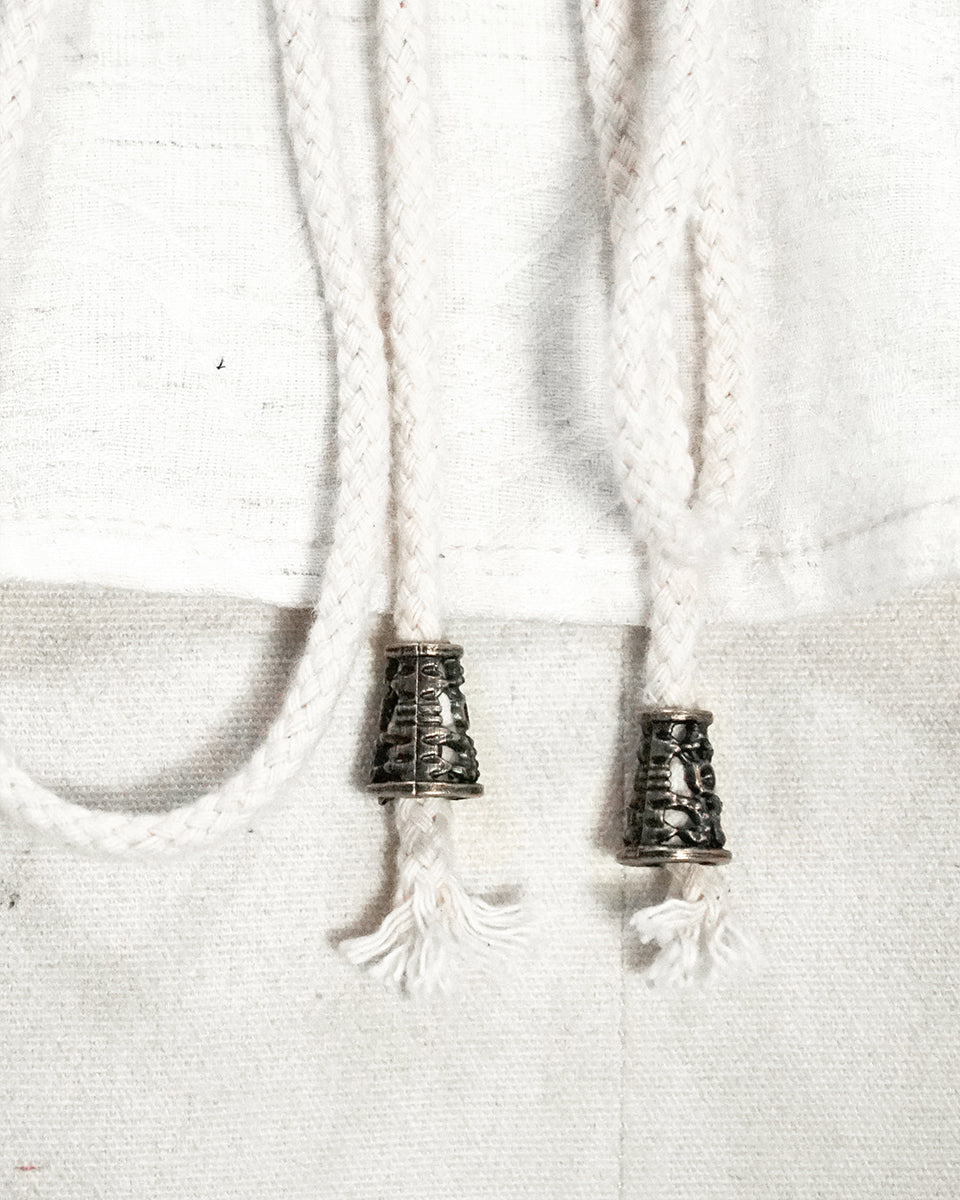 Off White Vintage Lace Up Blouse