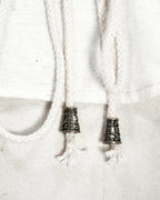 Off White Vintage Lace Up Blouse