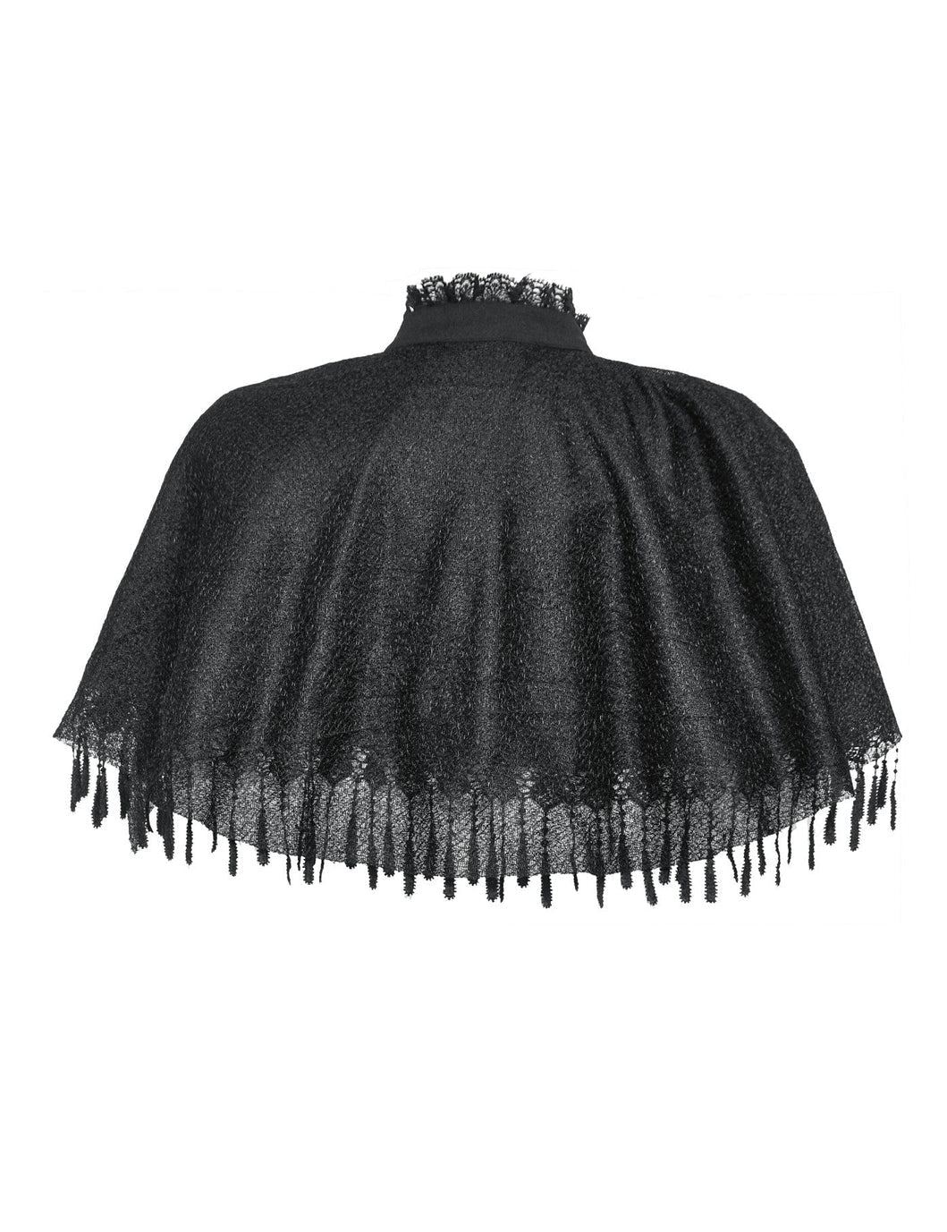 Tattered Cape Shrug With Crucifix Cravat