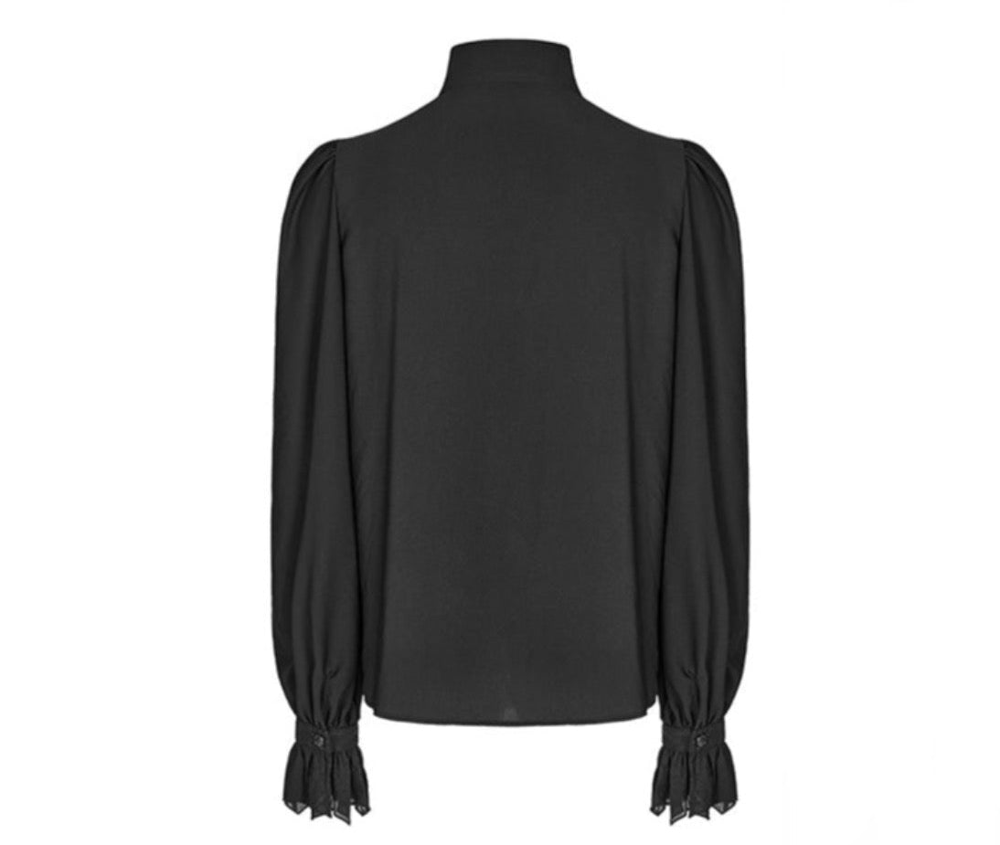 Lace V Neck Ruffle Shirt