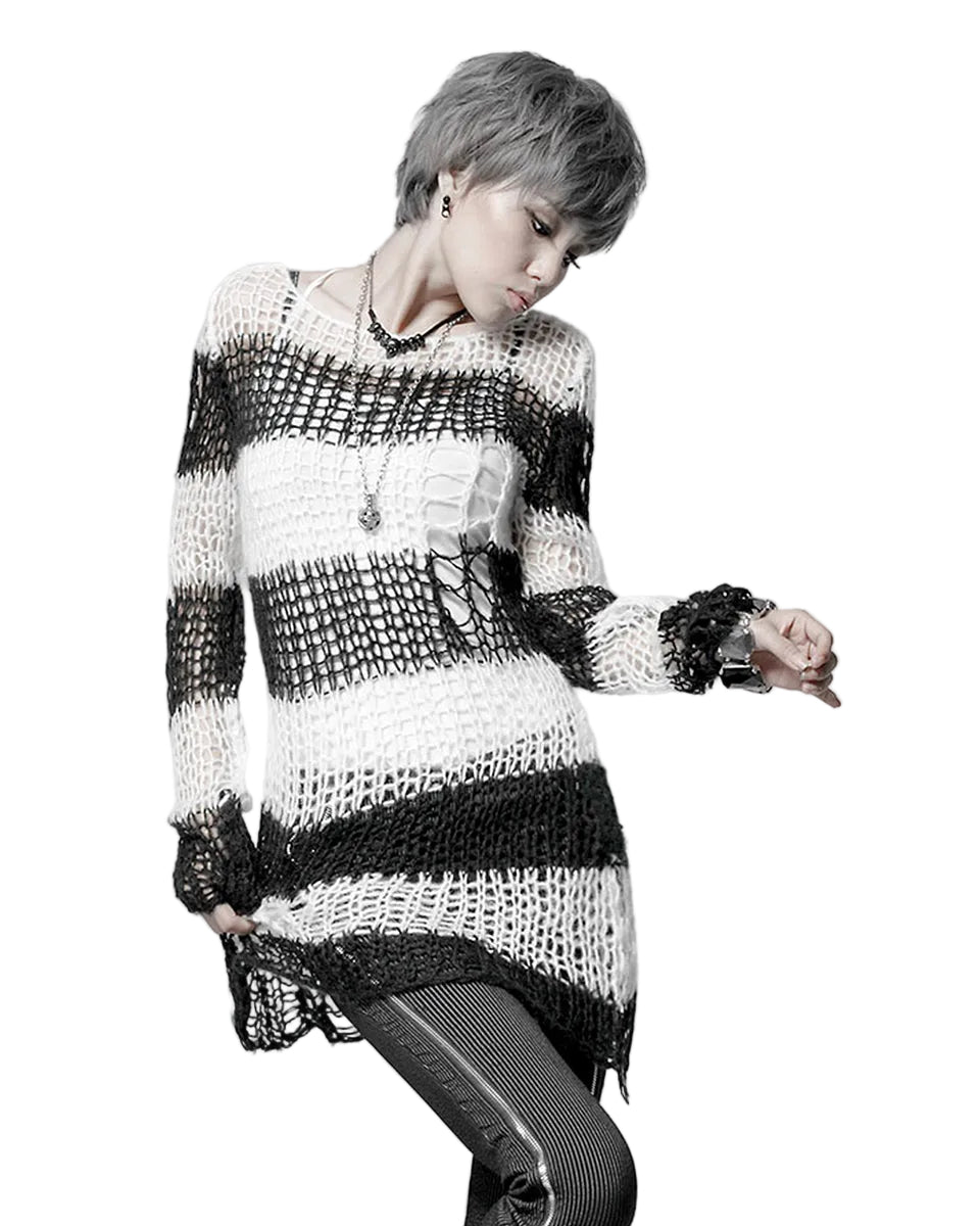 Baggy Cutout Knit Sweater