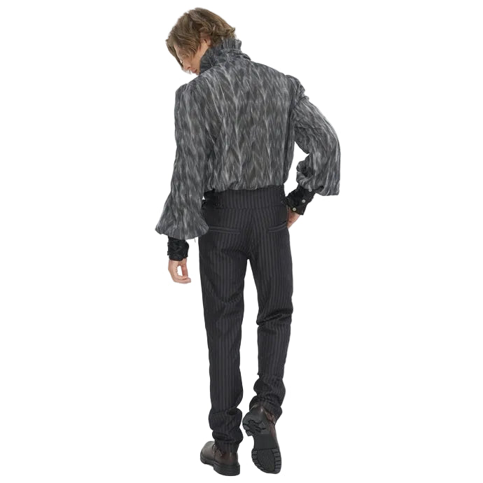 Pinstripe Button Trousers