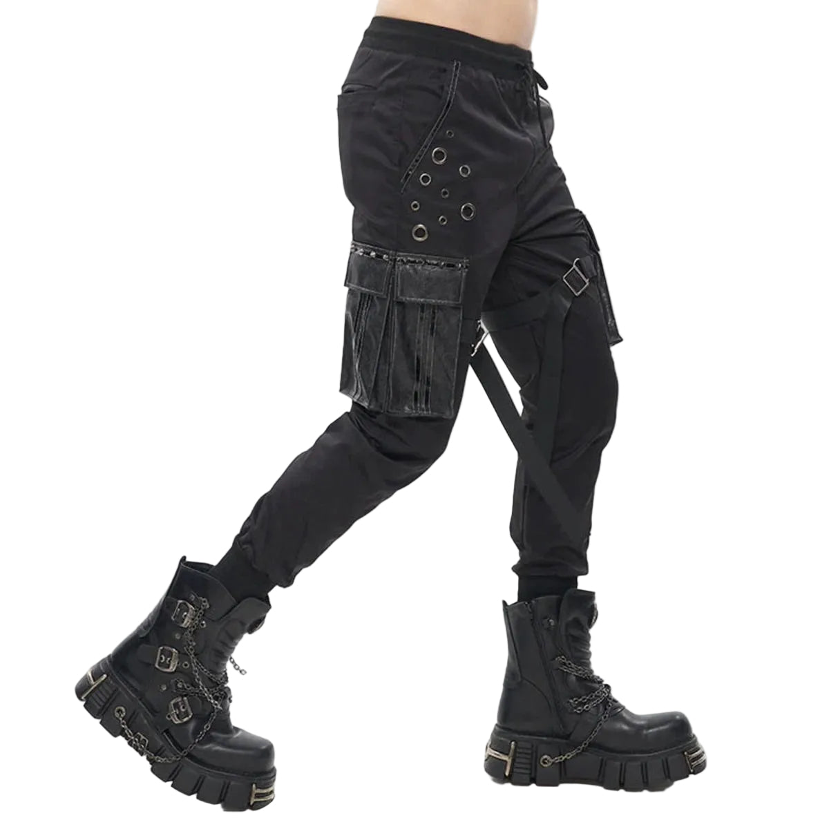 Punk Studded Cuffed Trousers
