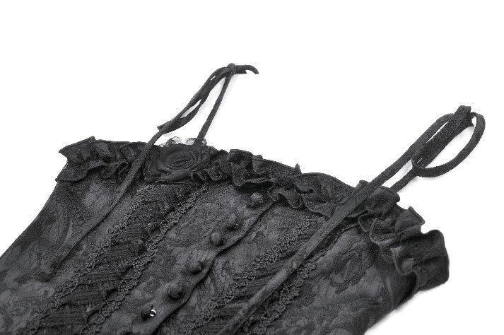 Lace Frill Ribbon Corset Top