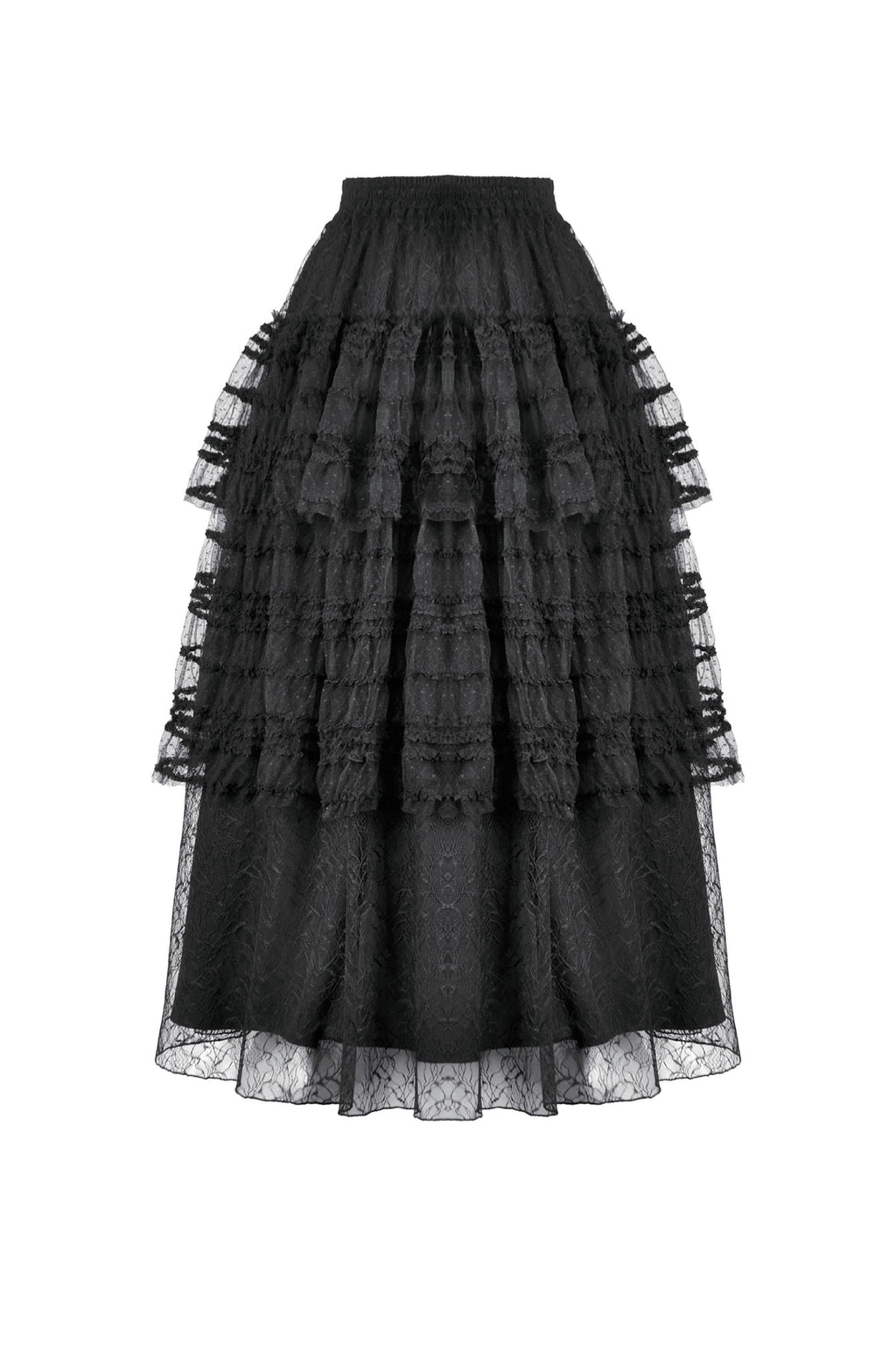 Tiered Net Lace Skirt