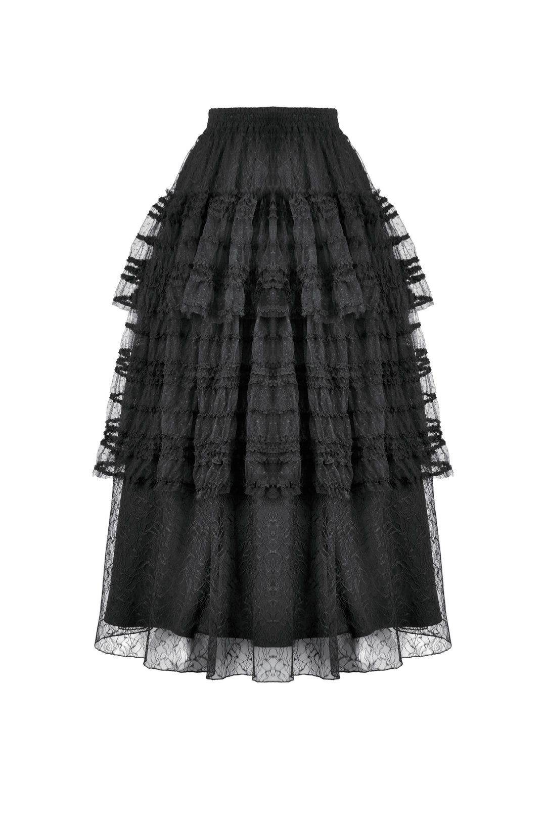 Tiered Net Lace Skirt