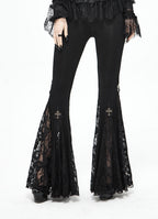 Bell Bottom Mini Crucifix Lace Trousers