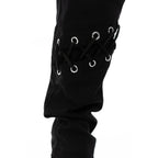 Eyelet Lace Up Clip Pants