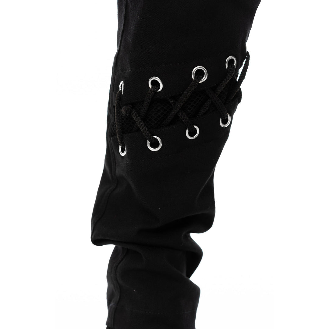 Eyelet Lace Up Clip Pants