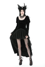 Velvet Ruffle Hi-Lo Dress