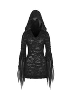 Shredded Whimsical Sleeve Hooded Jacket