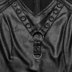 Dystopian Cutout Leather Top