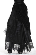 Princess Pleat Lace Velvet Maxi Skirt