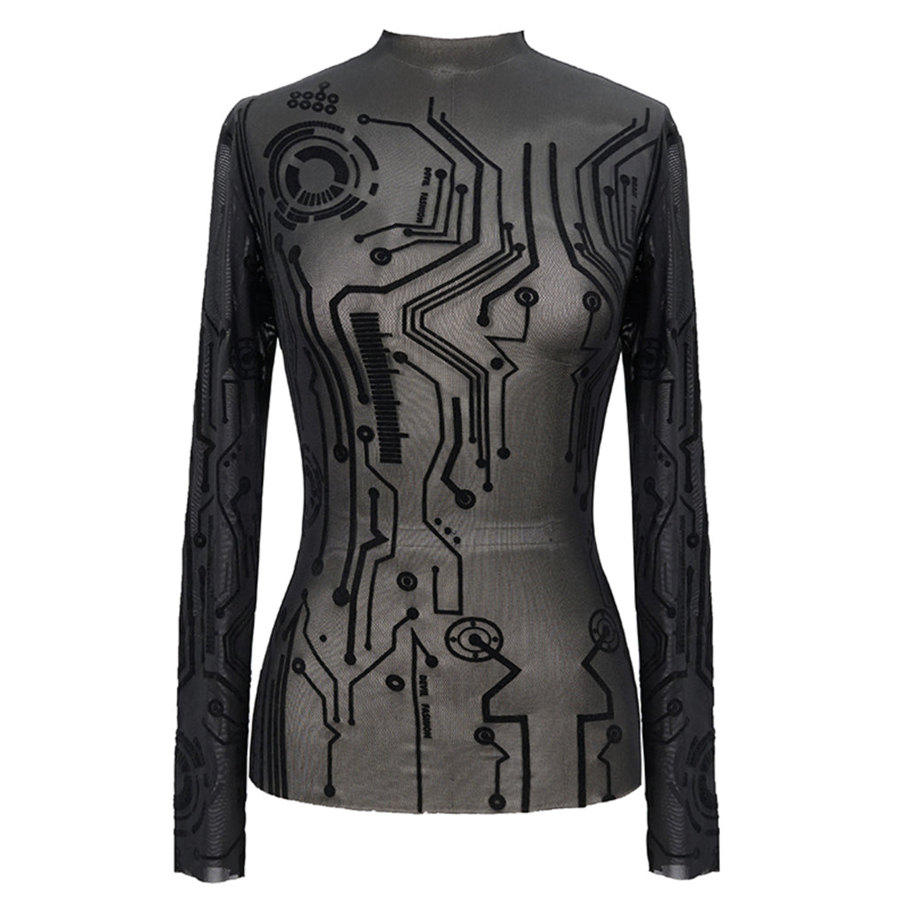 Abstract Sheer Top