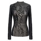 Abstract Sheer Top