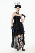 Royal Indigo Velvet Lace Hi-Lo Dress