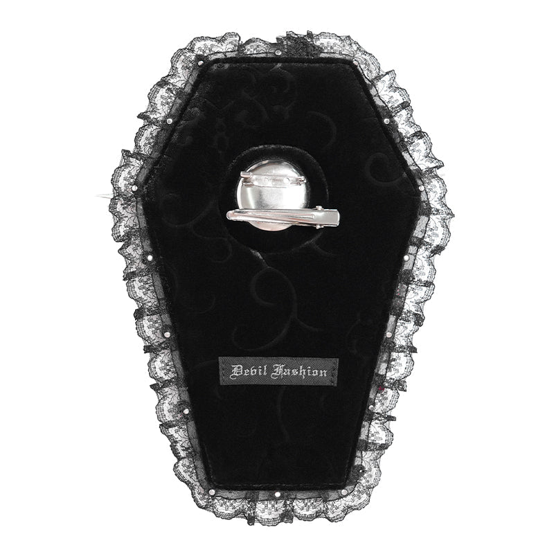Gothic Crucifix Coffin Shape Jewlerry Clip Broach