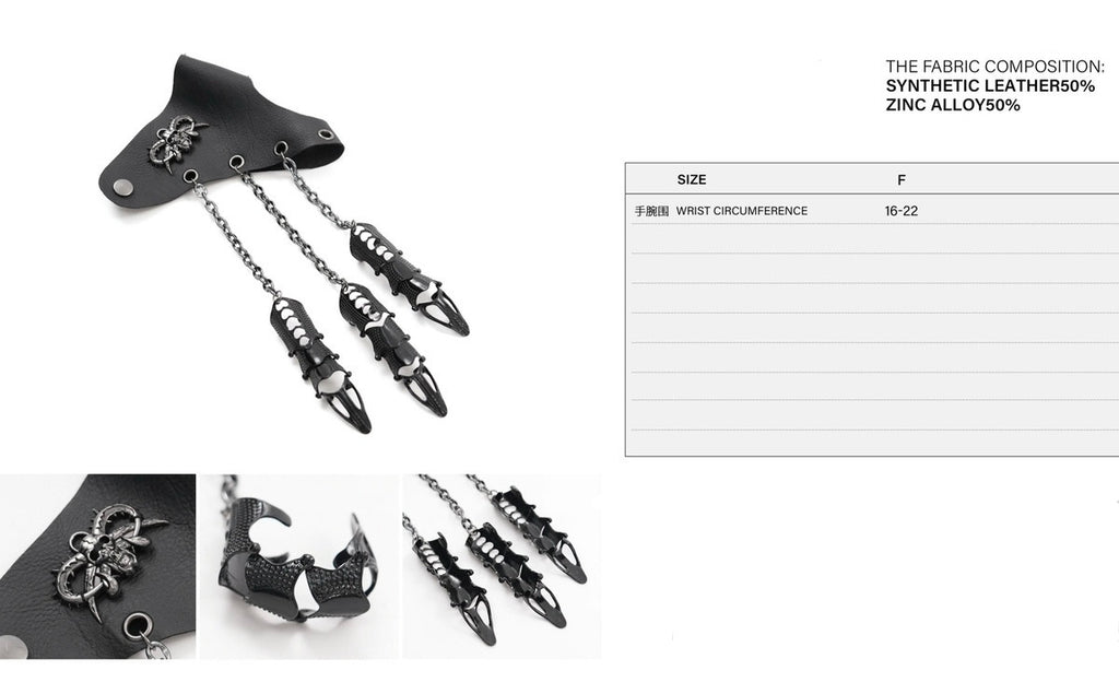 Punk 3 Finger Metal Glove