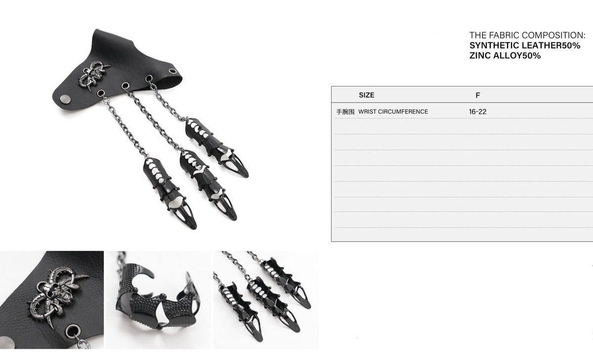 Punk 3 Finger Metal Glove