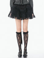 Lolita Doll Ruffle Lace Ribbon Trail Skirt