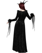 Velvet Maxi Dress with Mesh Trail Sleeves