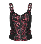 Red Poison Ivy Corset Buckle Top
