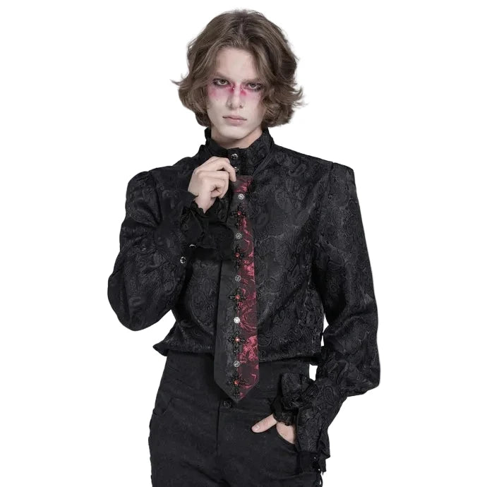 Crucifix Black & Red Gothic Tie