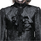 Black Ruffle Jewel Cravat