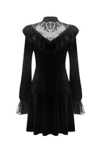 Sheer Lace V Neck Velvet Dress