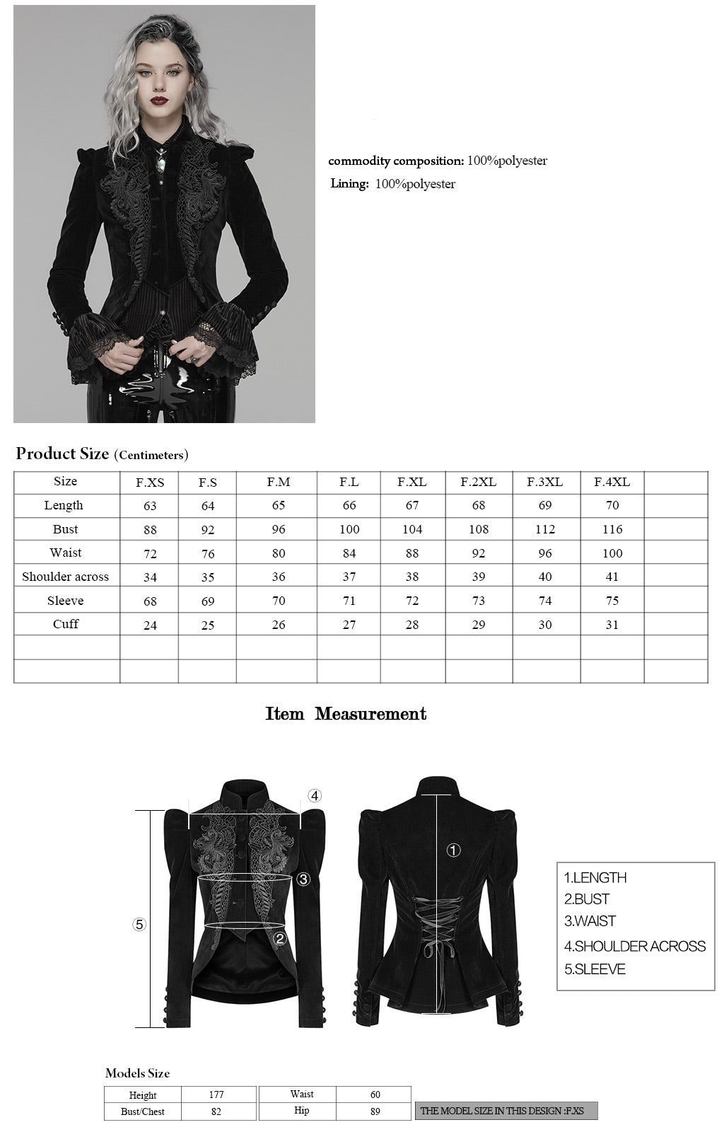 Black Dark Doll Velvet Jacket
