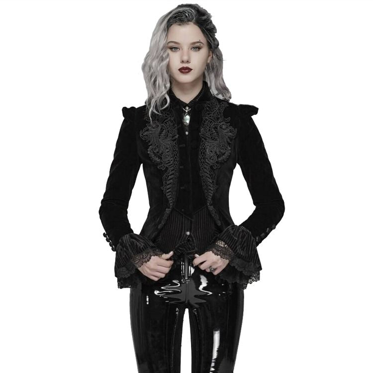 Black Dark Doll Velvet Jacket