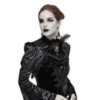 Velvet Feather Jewel Clip On Cravat