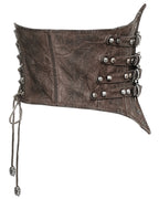 Brown Cinched Buckle Corset