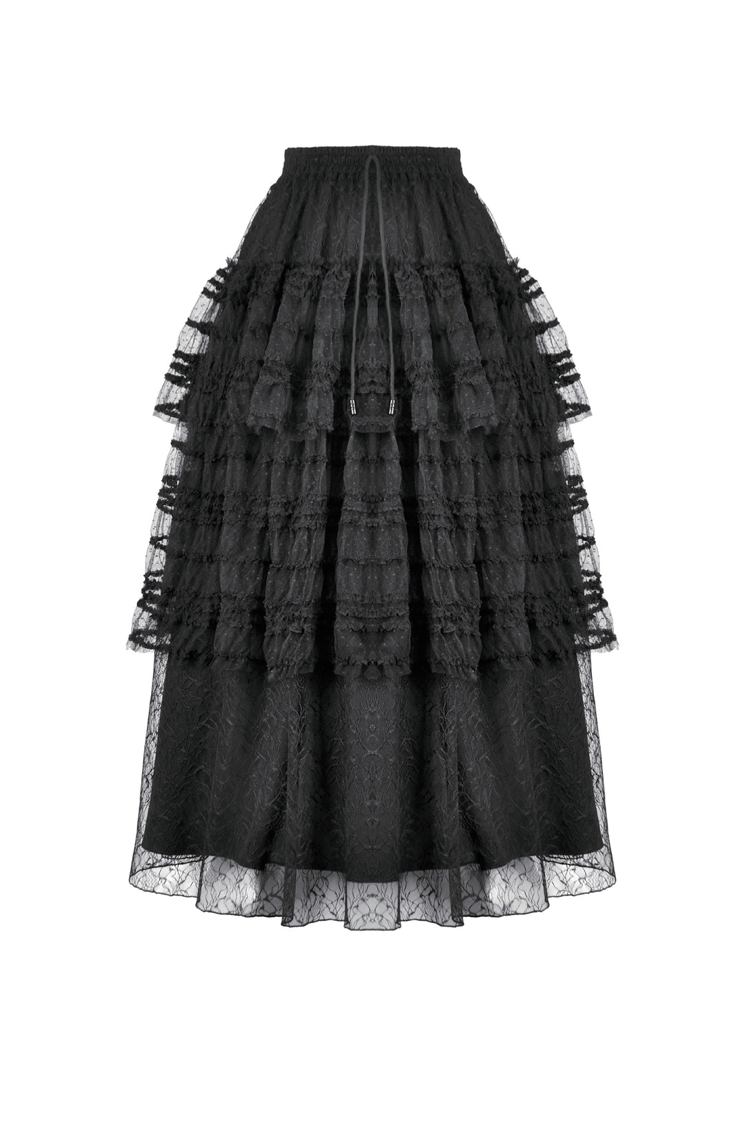 Tiered Net Lace Skirt