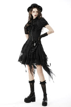 Ruffle Neckline Short Blouse