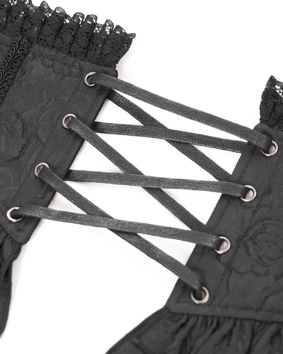 Crucifix Rose Frill Corset Belt