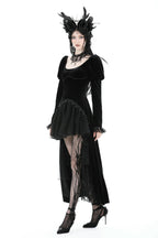Velvet Ruffle Hi-Lo Dress