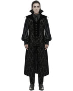 Long Flocked Velvet Waistcoat Jacket