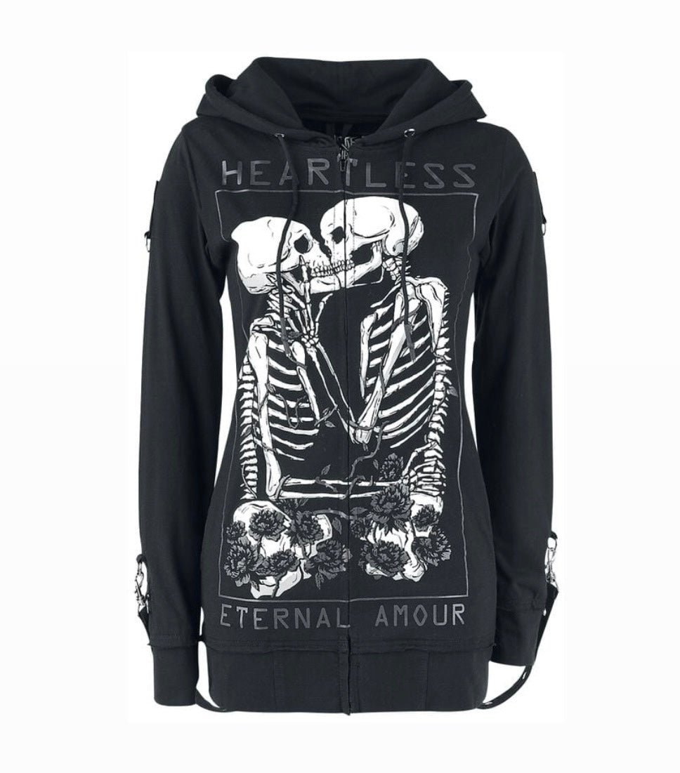 Skeleton Kiss Detachable Strap Hoody