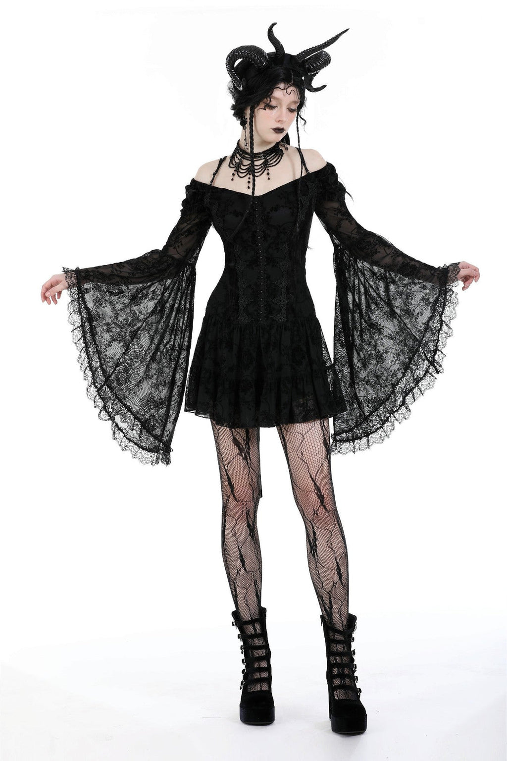 Bat Sleeve Lace Dream Dress