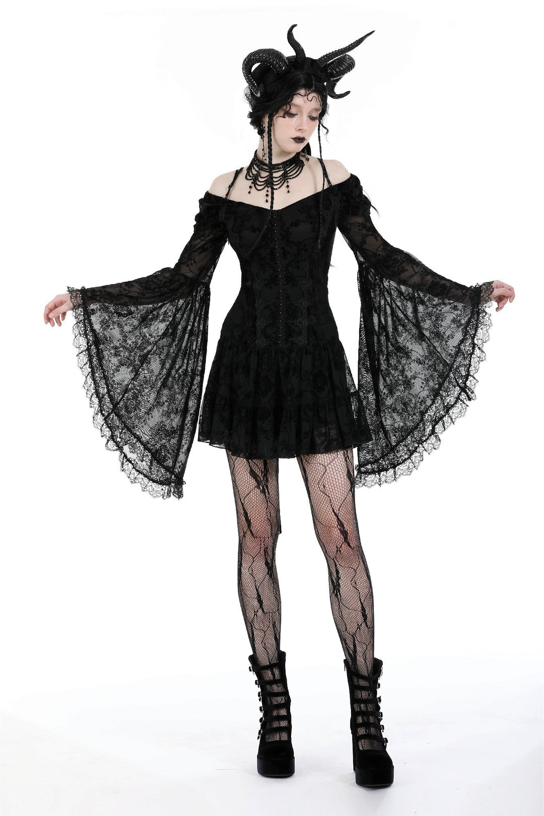Bat Sleeve Lace Dream Dress