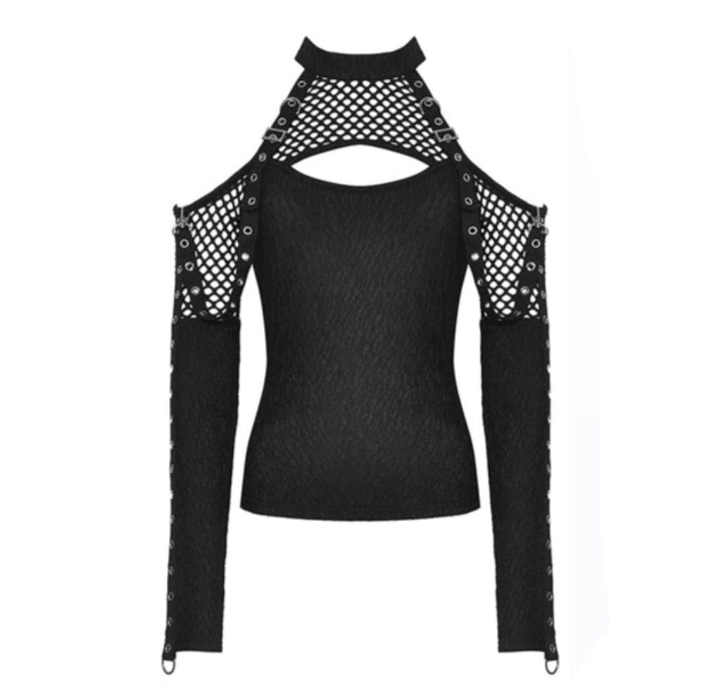 Shoulder Cut Out Net Top