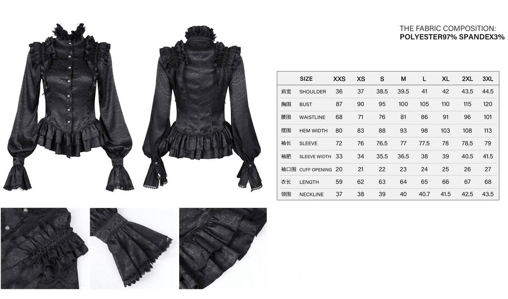 Frilly High Neck Doll Blouse