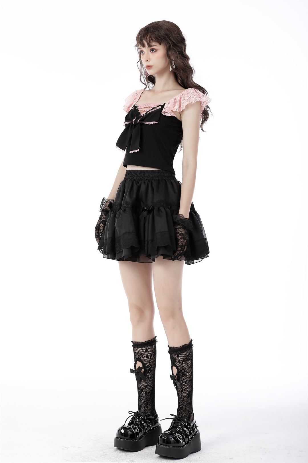 Dolly Ribbon Frill Mini Skirt