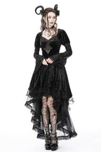 Spider Queen Hi-Lo Velvet Ruffle Dress