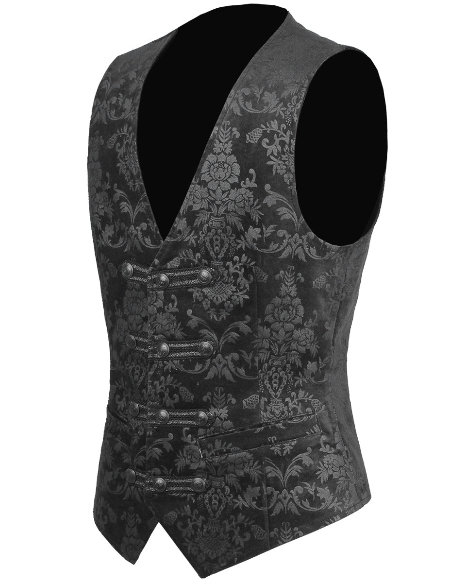 Black Alcazar Button Up Men’s Waistcoat