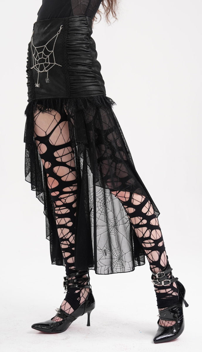 Hi-Lo Cobweb Chain Trail Skirt