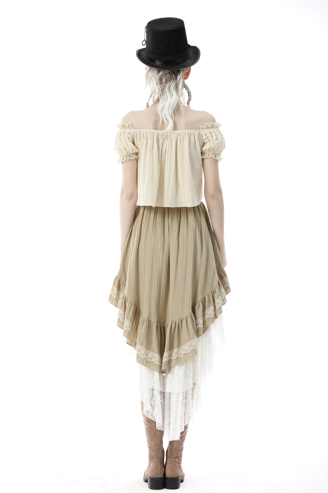Steampunk Dovetail Cream Skirt